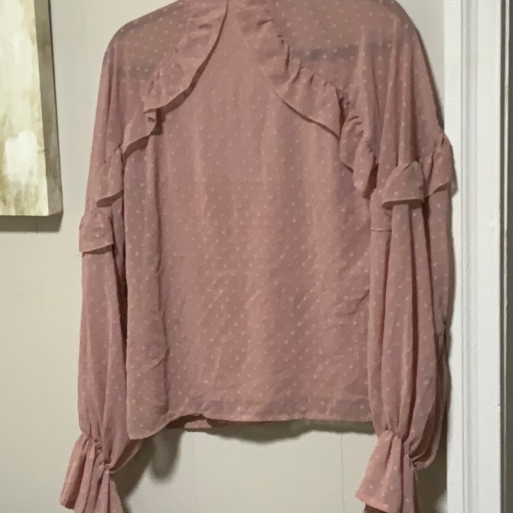 Women's Pink Ruffled Top - Picture 8 of 8